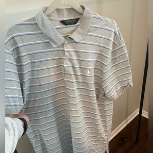 Polo Golf grey and striped golf polo